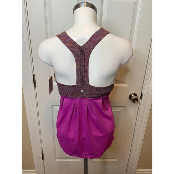 Lululemon Power Dance Babydoll Light Purple Microstripe Racerback Tank Size 6 - Picture 4 of 5